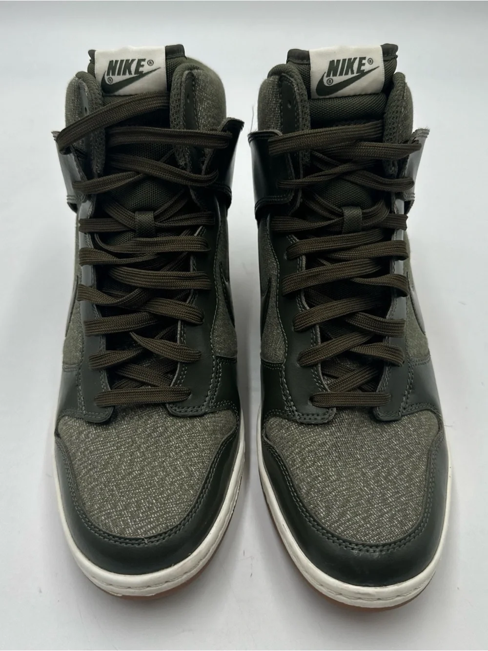 Nike Dunk Sky Hi Essential Wedge Cargo Khaki Sail Gum 644877-301 Womens 11.5